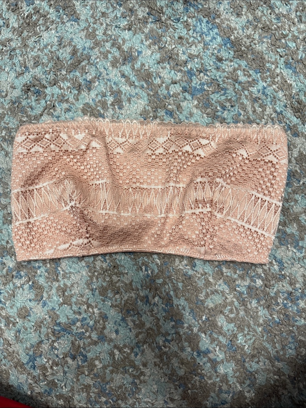 Lace Bandeau Bralette - Blush Peach Color, M/L